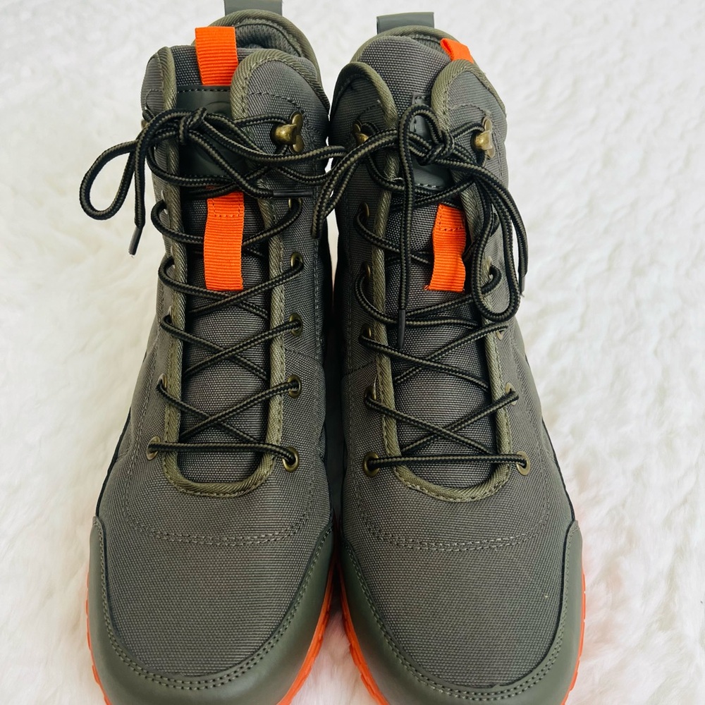 Gray and Orange Outdoor Adventure Boots